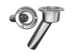 Mate Series Stainless Steel 30° Rod & Cup Holder - Open - Round Top