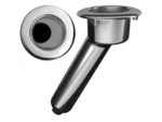 Mate Series Elite Screwless Stainless Steel 30° Rod & Cup Holder - Drain - Round Top