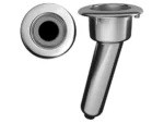Mate Series Elite Screwless Stainless Steel 15° Rod & Cup Holder - Drain - Round Top
