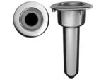 Mate Series Elite Screwless Stainless Steel 0° Rod & Cup Holder - Drain - Round Top