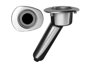 Mate Series Elite Screwless Stainless Steel 30° Rod & Cup Holder - Drain - Oval Top