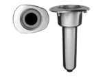 Mate Series Elite Screwless Stainless Steel 0° Rod & Cup Holder - Drain - Oval Top