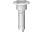 Mate Series Plastic 0° Rod & Cup Holder - Drain - Round Top - White