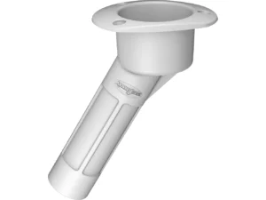 Mate Series Plastic 30° Rod & Cup Holder - Open - Oval Top - White