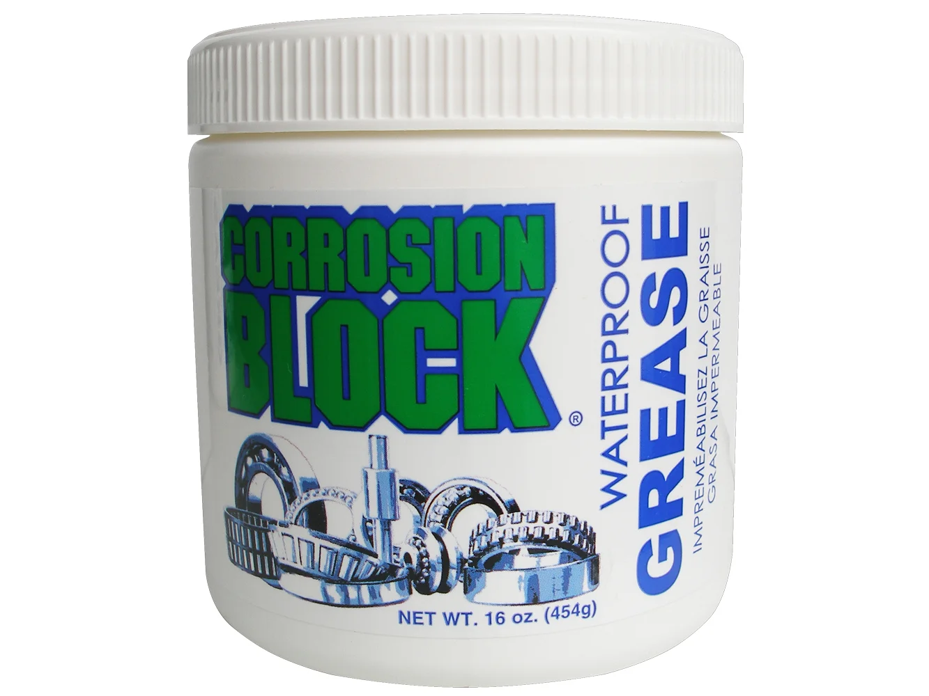 Corrosion Block High Performance Waterproof Grease - 16oz Tub - Non-Hazmat, Non-Flammable & Non-Toxic