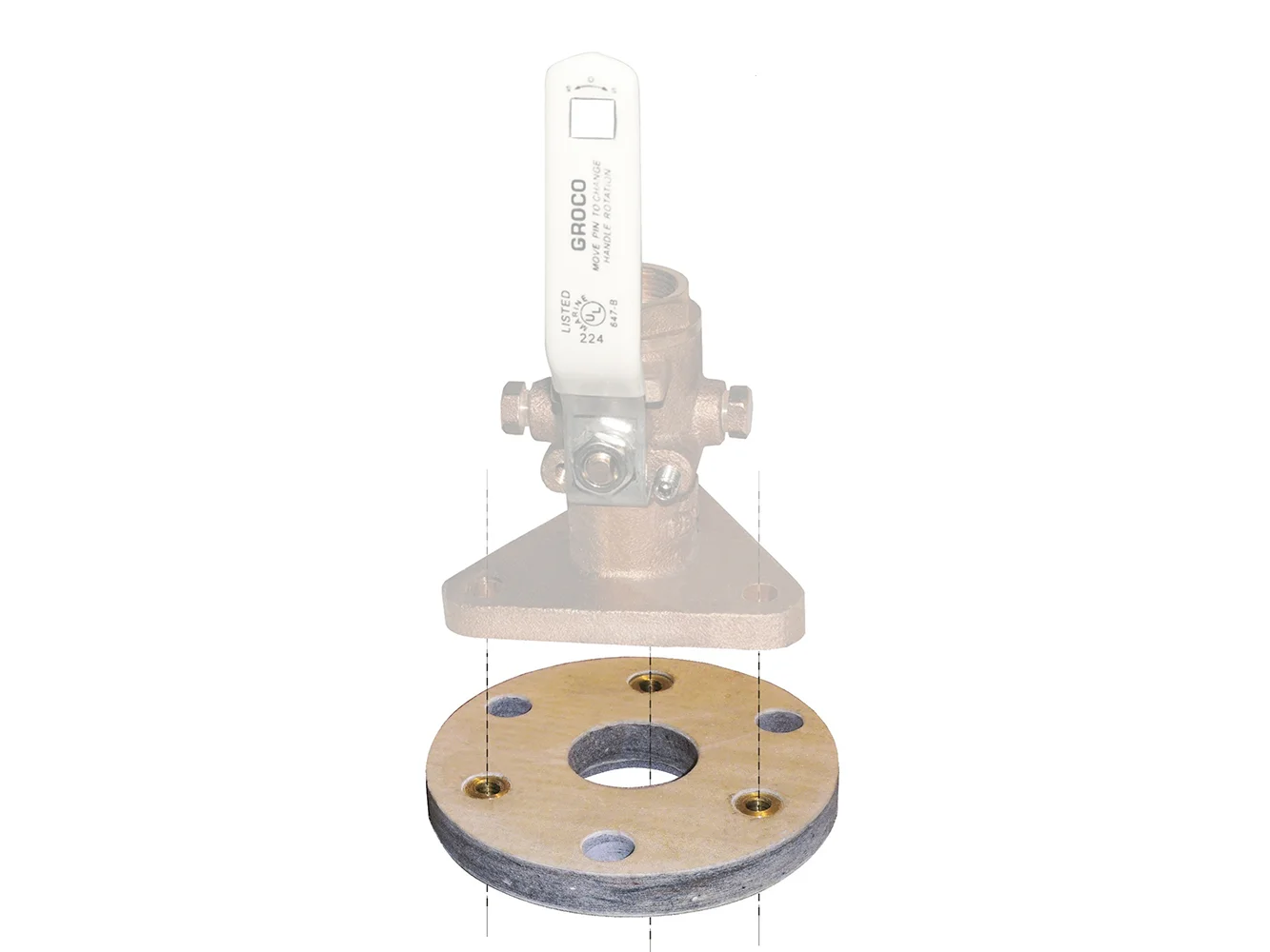 GROCO Backing Block f/3/4" & 1" Seacocks