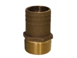 GROCO 1-1/4" NPT x 1-1/2" Bronze Full Flow Pipe to Hose Straight Fitting