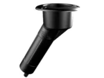 Mate Series Plastic 30° Rod & Cup Holder - Drain - Round Top - Black