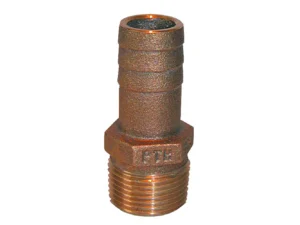 GROCO 1" NPT x 1" ID Bronze Pipe to Hose Straight Fitting