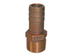 GROCO 1-1/4" NPT x 1-1/8" ID Bronze Pipe to Hose Straight Fitting