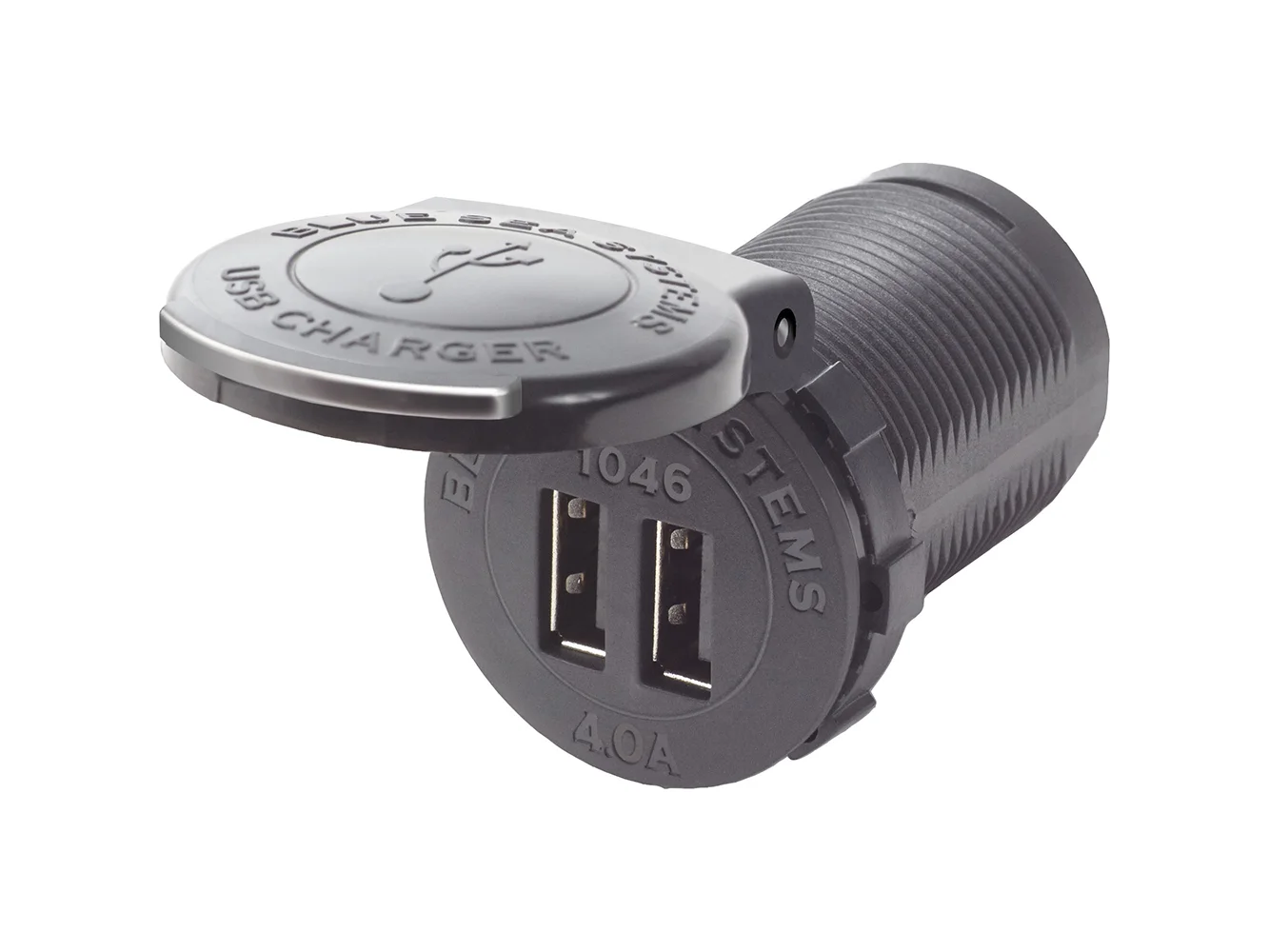 Blue Sea 1046 48V Dual USB Charger Socket Mount