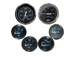 Faria Chesapeake Black w/Stainless Steel Bezel Boxed Set of 6 - Speed, Tach, Fuel Level, Voltmeter, Water Temperature & Oil PSI - Inboard Motors