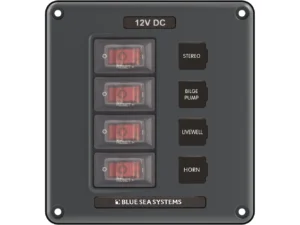 Blue Sea 4320 Circuit Breaker Switch Panel 4 Position - Gray