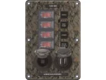 Blue Sea 4324 Circuit Breaker Switch Panel 4 Postion - Camo w/12V Socket & Dual USB