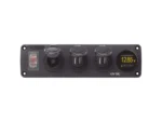 Blue Sea 4368 Water Resistant USB Accessory Panel - 12V Socket, 2x 2.1A Dual USB Chargers, Mini Voltmeter