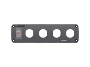 Blue Sea Water Resistant USB Accessory Panel - 15A Circuit Breaker, 4x Blank Apertures