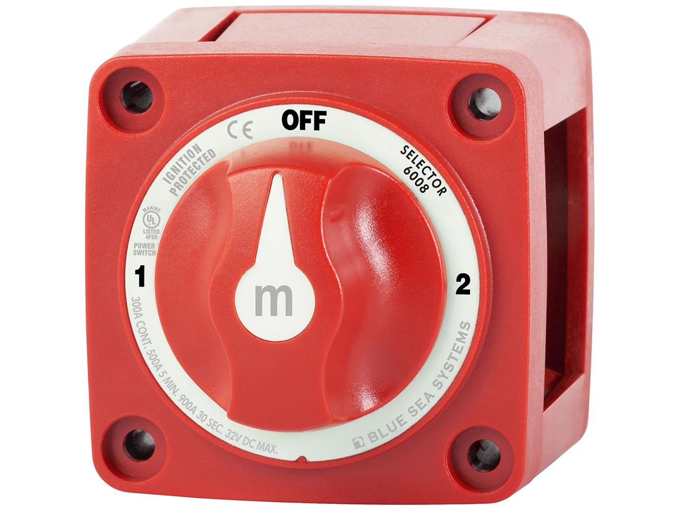 Blue Sea 6008 M-Series Battery Switch 3 Position - Red