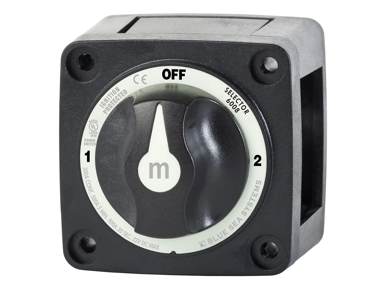 Blue Sea 6008200 m-Series Selector 3 Position Battery Switch - Black
