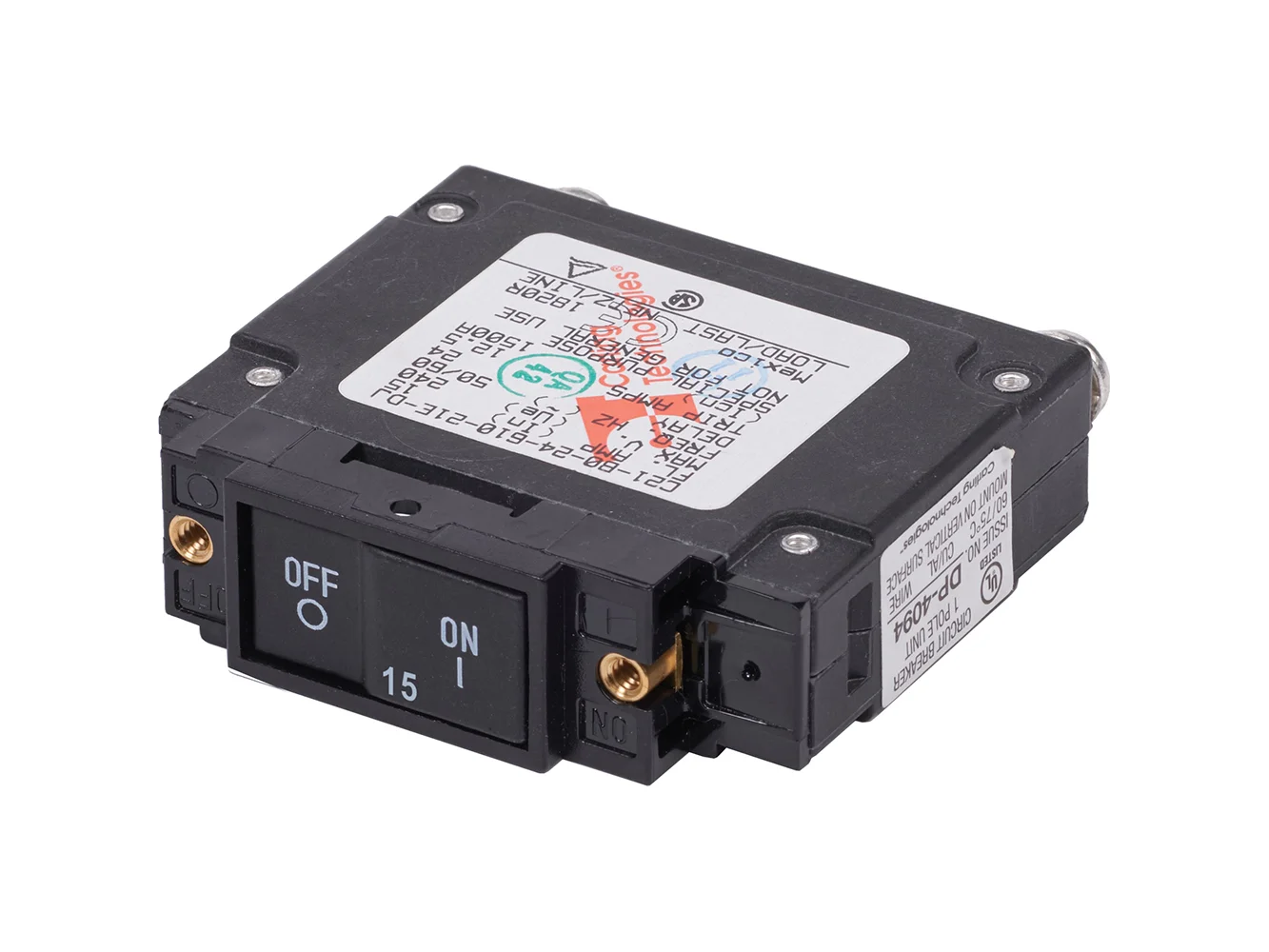 Blue Sea 7456 UL-489 Circuit Breaker - 15A Flat Rocker