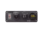 Blue Sea 4366 Water Resistant USB Accessory Panel - Circuit Breaker, 12V Socket, Dual USB Charger, Mini Voltmeter