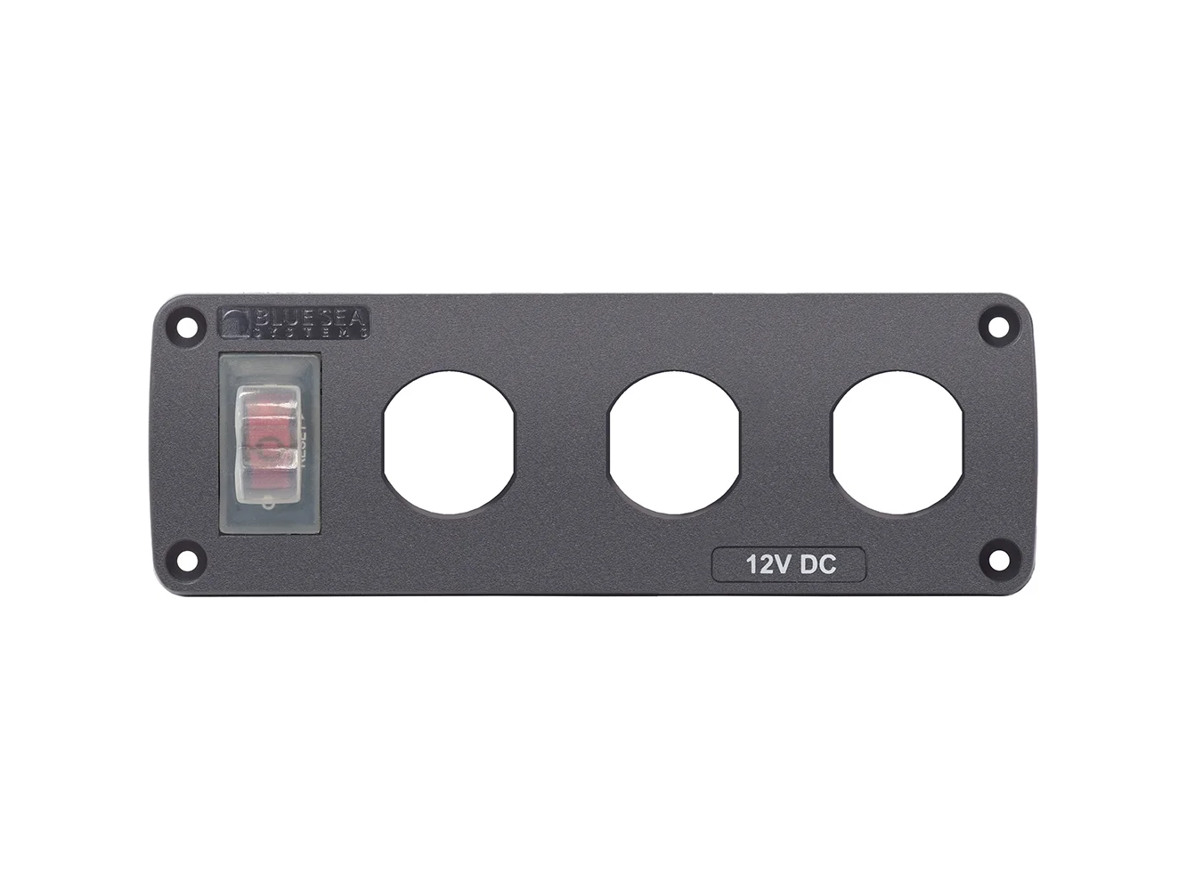 Blue Sea 4367 Water Resistant USB Accessory Panel - 15A Circuit Breaker, 3x Blank Apertures