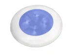 Hella Marine Blue LED Round Courtesy Lamp - White Bezel - 24V