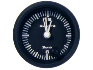 Faria Euro Black 2" Clock - Quartz (Analog)