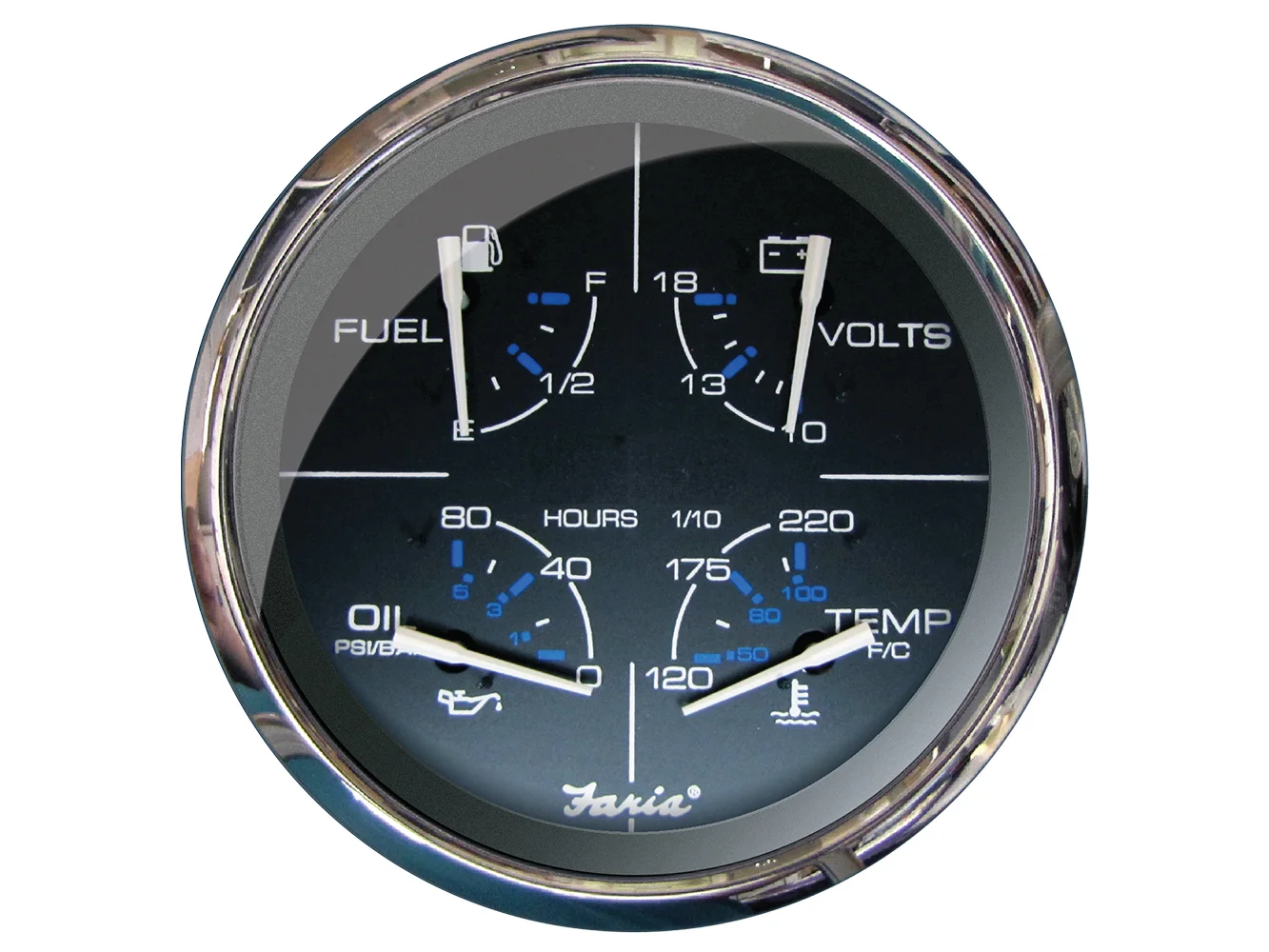 Faria Chesapeake Black 5" Multifunction Gauge