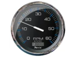 Faria Chesapeake Black 5" Tachometer w/Digital Hourmeter - 6000 RPM (Gas) (Inboard)