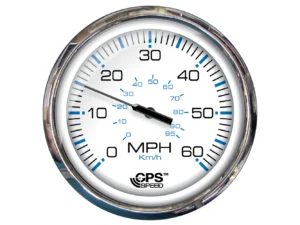 Faria Chesapeake White SS 5" Speedometer - 60 MPH (GPS)(Studded)