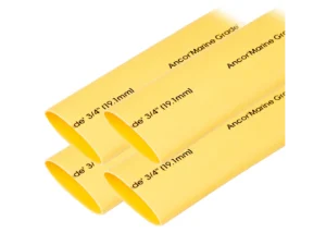 Ancor Heat Shrink Tubing 3/4" x 6" - Yellow - 4 Pieces