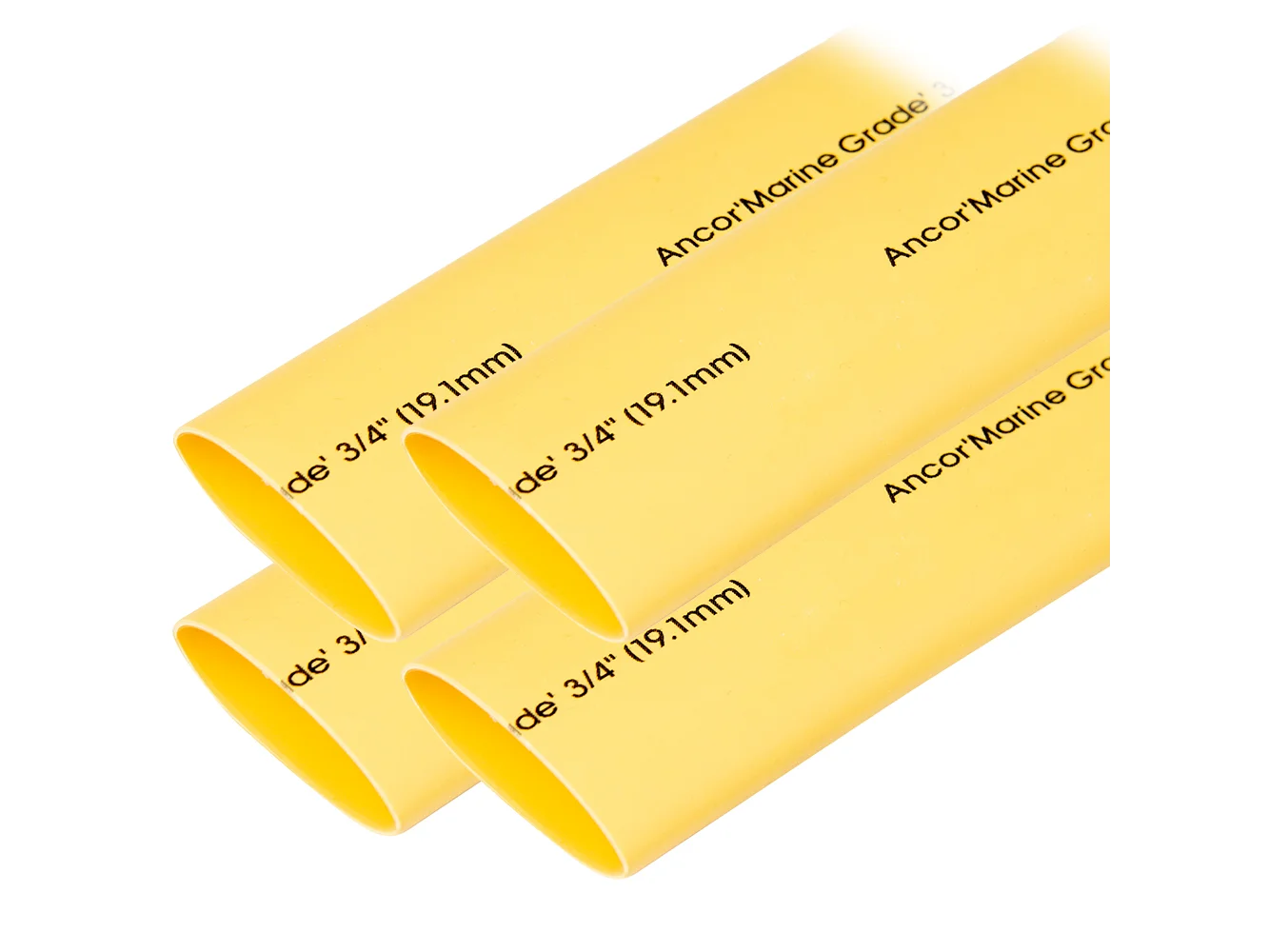 Ancor Heat Shrink Tubing 3/4" x 6" - Yellow - 4 Pieces