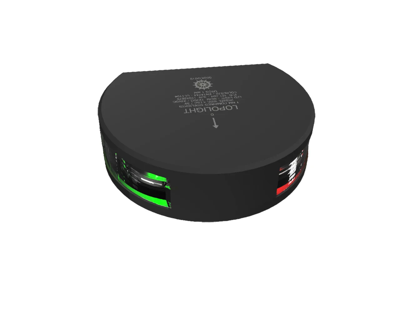 Lopolight Series 101-004 Starboard & Port Side Light - 1NM - Vertical Mount - Green/Red - Black Housing