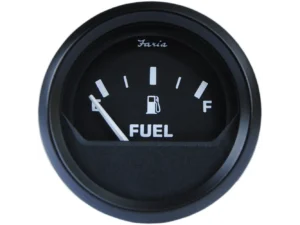 Faria Euro Black 2" Fuel Level Gauge - Metric