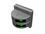 Lopolight Series 301-001 - Double Stacked Starboard Sidelight - 2NM - Vertical Mount - Green - Silver Housing
