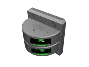 Lopolight Series 301-001 - Double Stacked Starboard Sidelight - 2NM - Vertical Mount - Green - Silver Housing