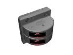 Lopolight Series 301-002 - Double Stacked Port Sidelight - 2NM - Vertical Mount - Red - Silver Housing