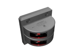 Lopolight Series 301-002 - Double Stacked Port Sidelight - 2NM - Vertical Mount - Red - Silver Housing