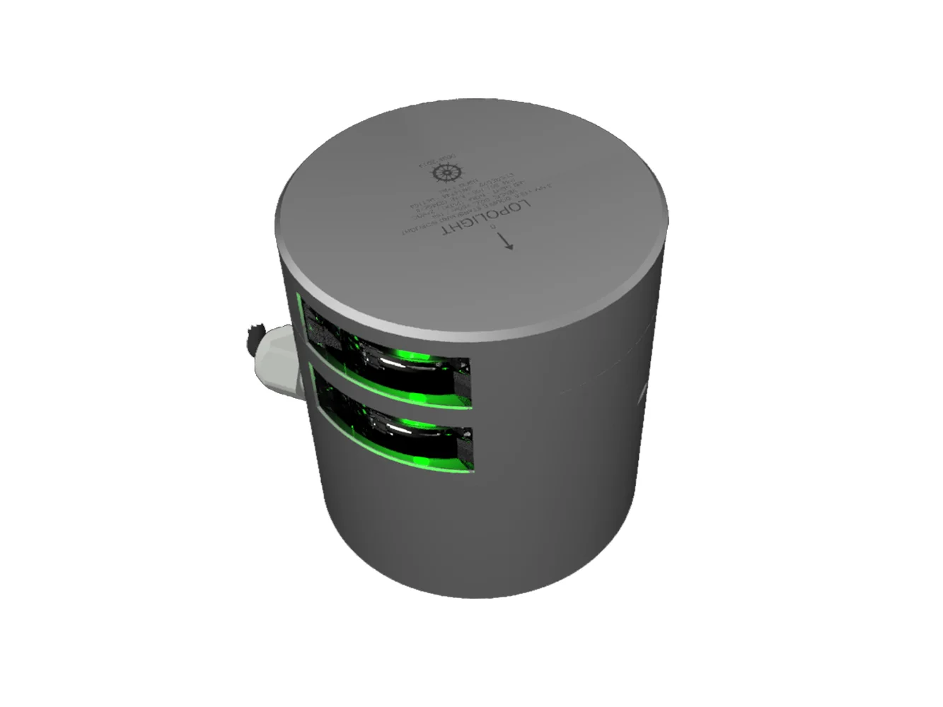 Lopolight Series 301-108 - Double Stacked Navigation Light - 3NM - Horizontal Mount - Green - Silver Housing