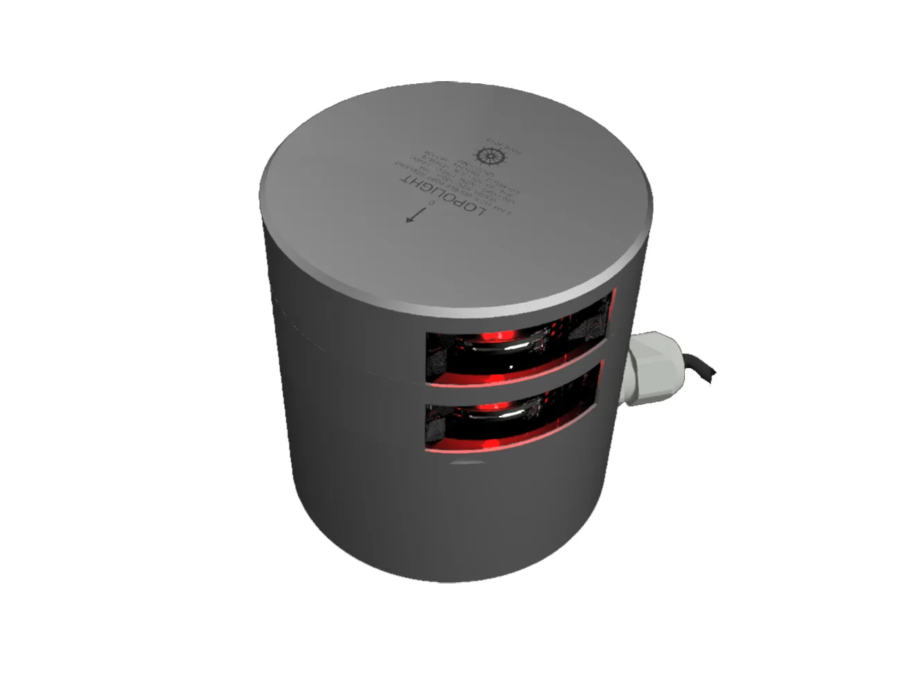 Lopolight Series 301-109 - Double Stacked Navigation Light - 3NM - Horizontal Mount - Red - Silver Housing
