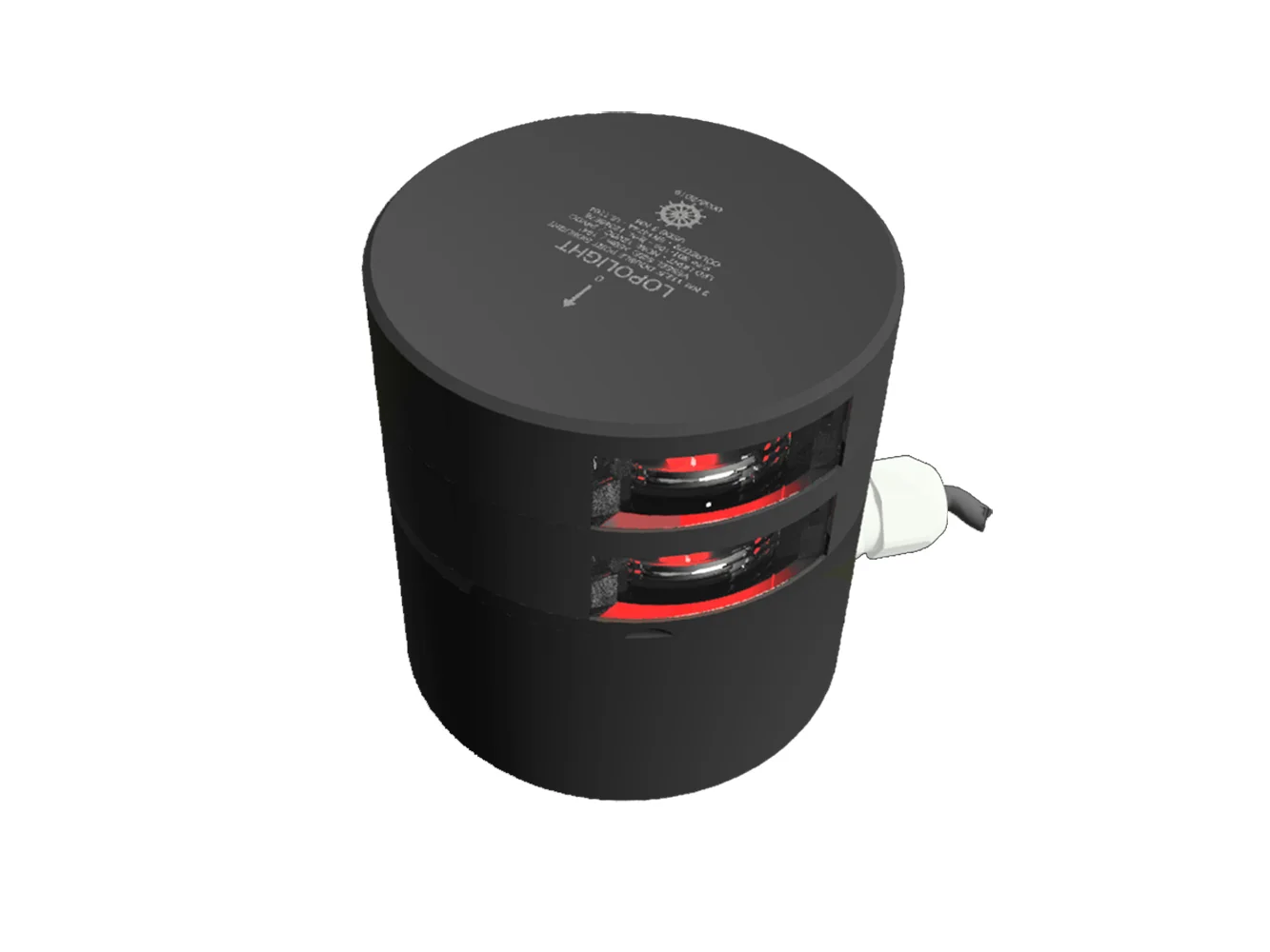 Lopolight Series 301-109 - Double Stacked Navigation Light - 3NM - Horizontal Mount - Red - Black Housing