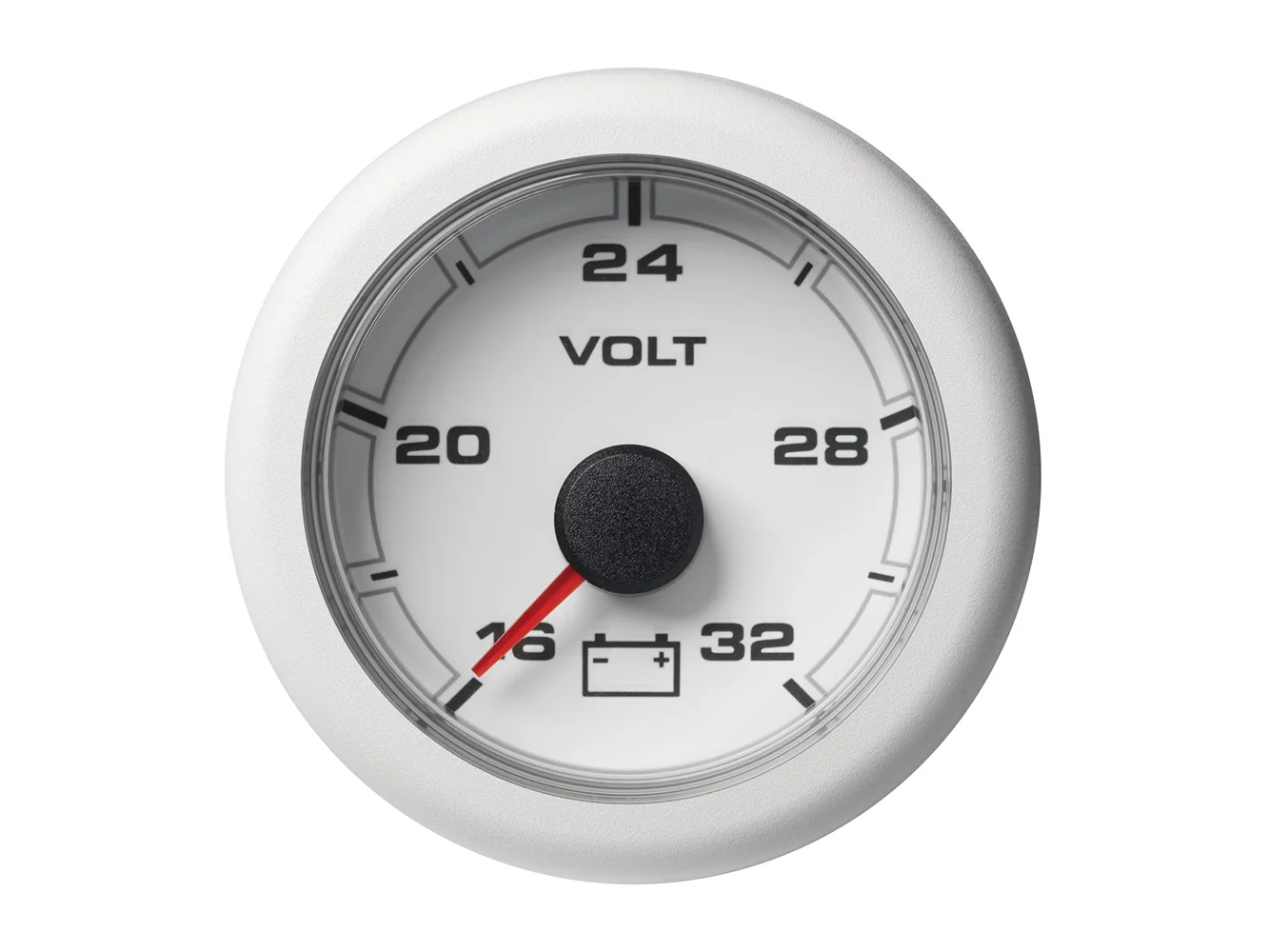 Veratron 52MM (2-1/16") OceanLink Battery Voltage Gauge - 16 to 32V - White Dial & Bezel