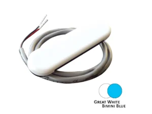 Shadow-Caster Dual Color Courtesy Light w/2' Lead Wire - White Abs Cover - Great White/Bimini Blue