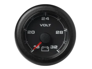 Veratron 52MM (2-1/16") OceanLink Battery Voltage Gauge - 16 to 32V - Black Dial & Bezel