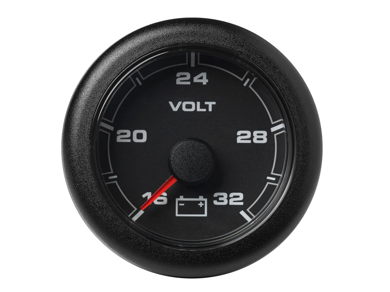 Veratron 52MM (2-1/16") OceanLink Battery Voltage Gauge - 16 to 32V - Black Dial & Bezel