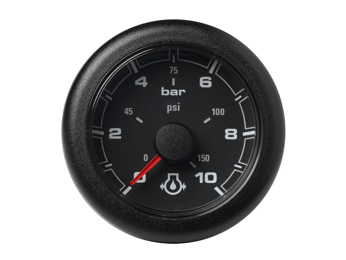 Veratron 52MM (2-1/16") OceanLink Engine Oil Pressure Gauge -10 Bar/150 PSI - Black Dial & Bezel