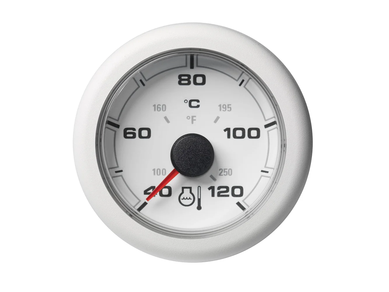 Veratron 52MM (2-1/16") OceanLink Coolant Temperature Gauge - 120°C/250°F - White Dial & Bezel
