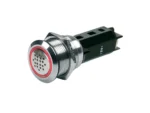 BEP 12V Buzzer w/Red LED Warning Light - Stainless Steel