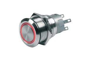 BEP Push-Button Switch 24V Momentary On/Off - Red LED