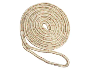 New England Ropes 5/8" Double Braid Dock Line - White/Gold w/Tracer - 15'